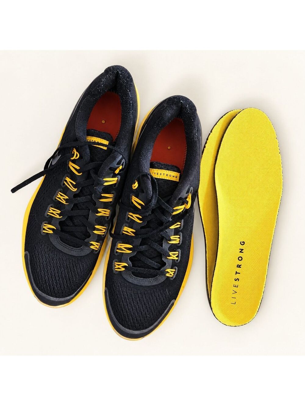 Nike LunarGlide+ 3 LIVESTRONG Black Yellow Running Shoes Size 11.5